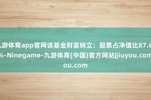 九游体育app官网该基金财富树立：股票占净值比87.63%-Ninegame-九游体育(中国)官方网站|jiuyou.com